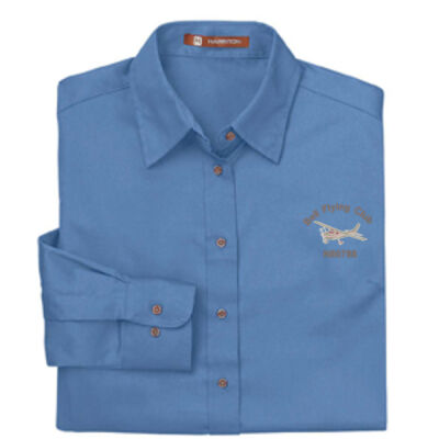 Harriton Ladies’ Long-Sleeve Twill Shirt with Stain-Release Thumbnail